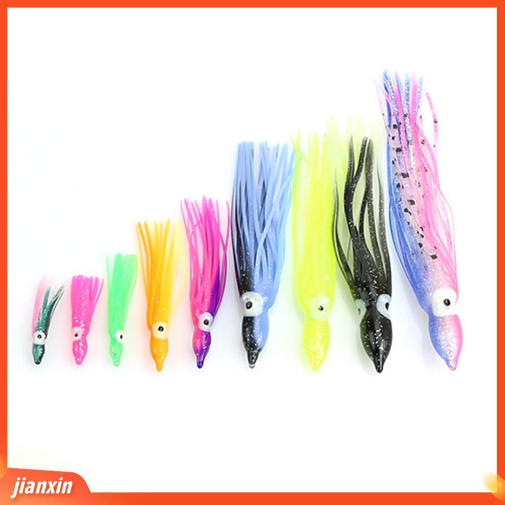 (In Stock) 10Pcs Gurita Memikat Multi-Warna Buatan Perlengkapan Memancing Umpan Renang Bercahaya Untuk Outdoor