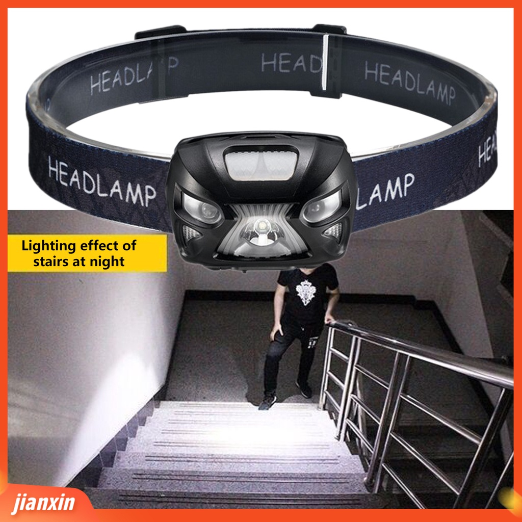 (In Stock) Headlamp Rechargeable Long Life IPX6 Waterproof Perfectly Fitment Induction Lampu Kepala Super Terang Untuk Malam Hari