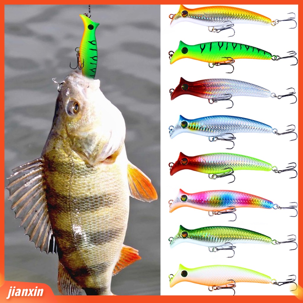 (In Stock) 12.5cm 20g Gelombang Climbing Lure Multicolor Ganda Tiga Kait Plastik Bionic Eye Fishing Lure Untuk Memancing