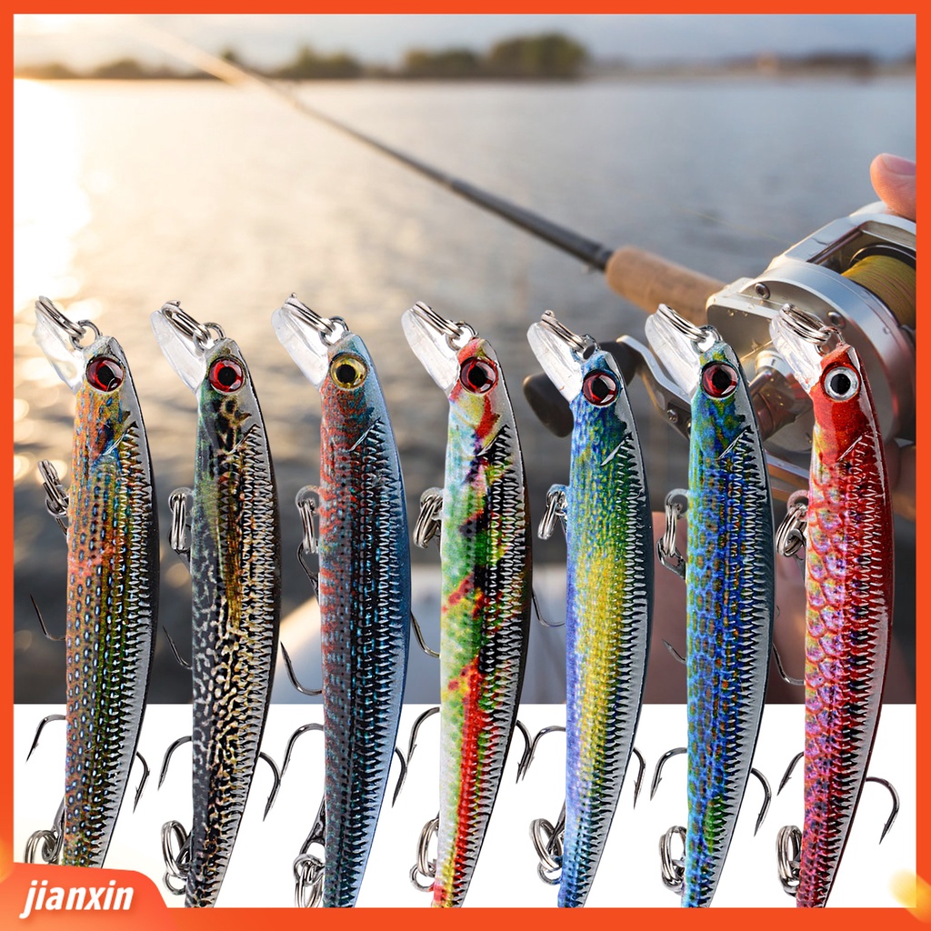 (In Stock) 7.3cm/3g Umpan Pancing Realistis Tajam Kait 3D Mata Tenggelam Ikan Kecil Buatan Umpan Keras Crankbait Untuk Outdoor