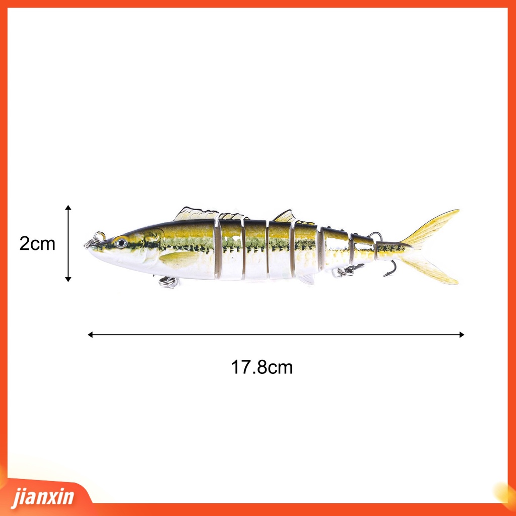 (In Stock) 17.8cm 38G Umpan Kuat Beban-Hasil Batas Umur Panjang ABS 8-segment Pemikat Pancing Untuk Air Tawar