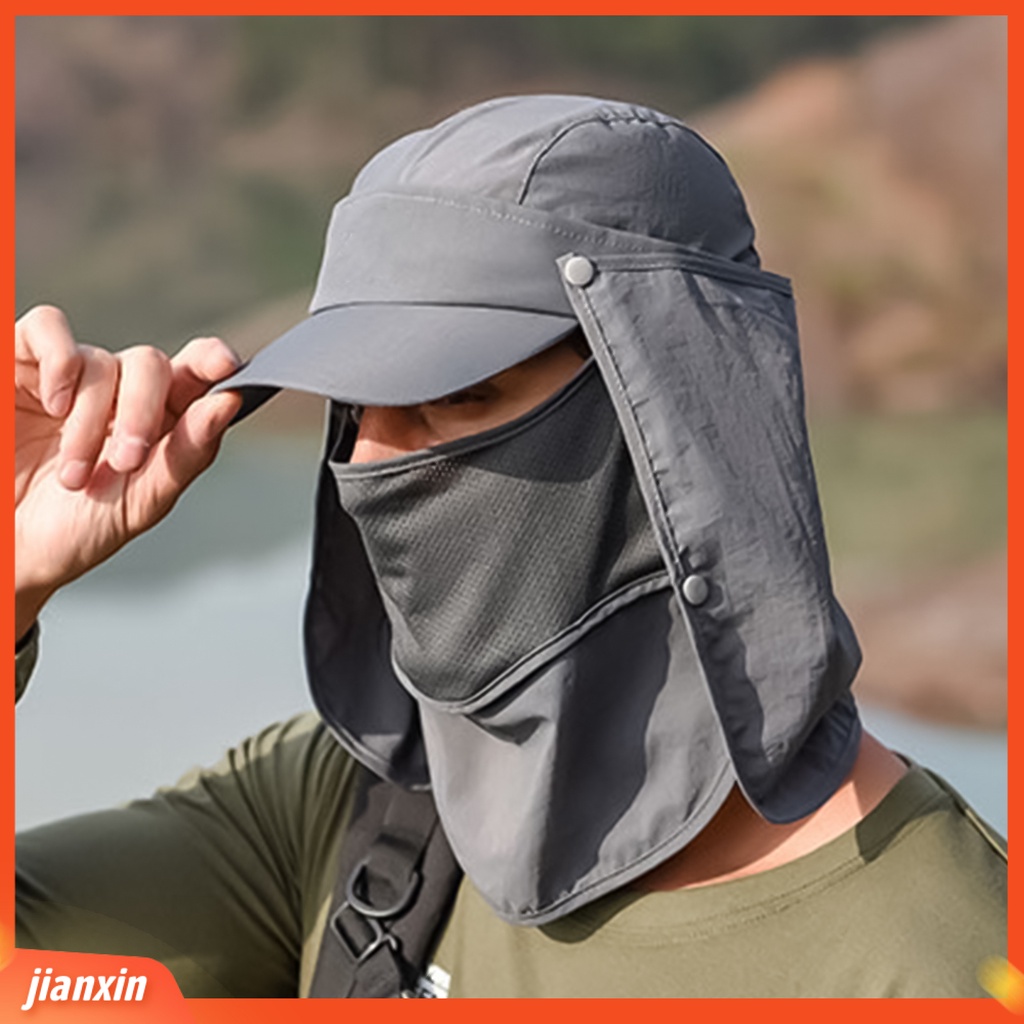 (In Stock) Musim Panas Pria Penutup Wajah Topi Matahari Tabir Surya Topi Baseball Untuk Olahraga Outdoor