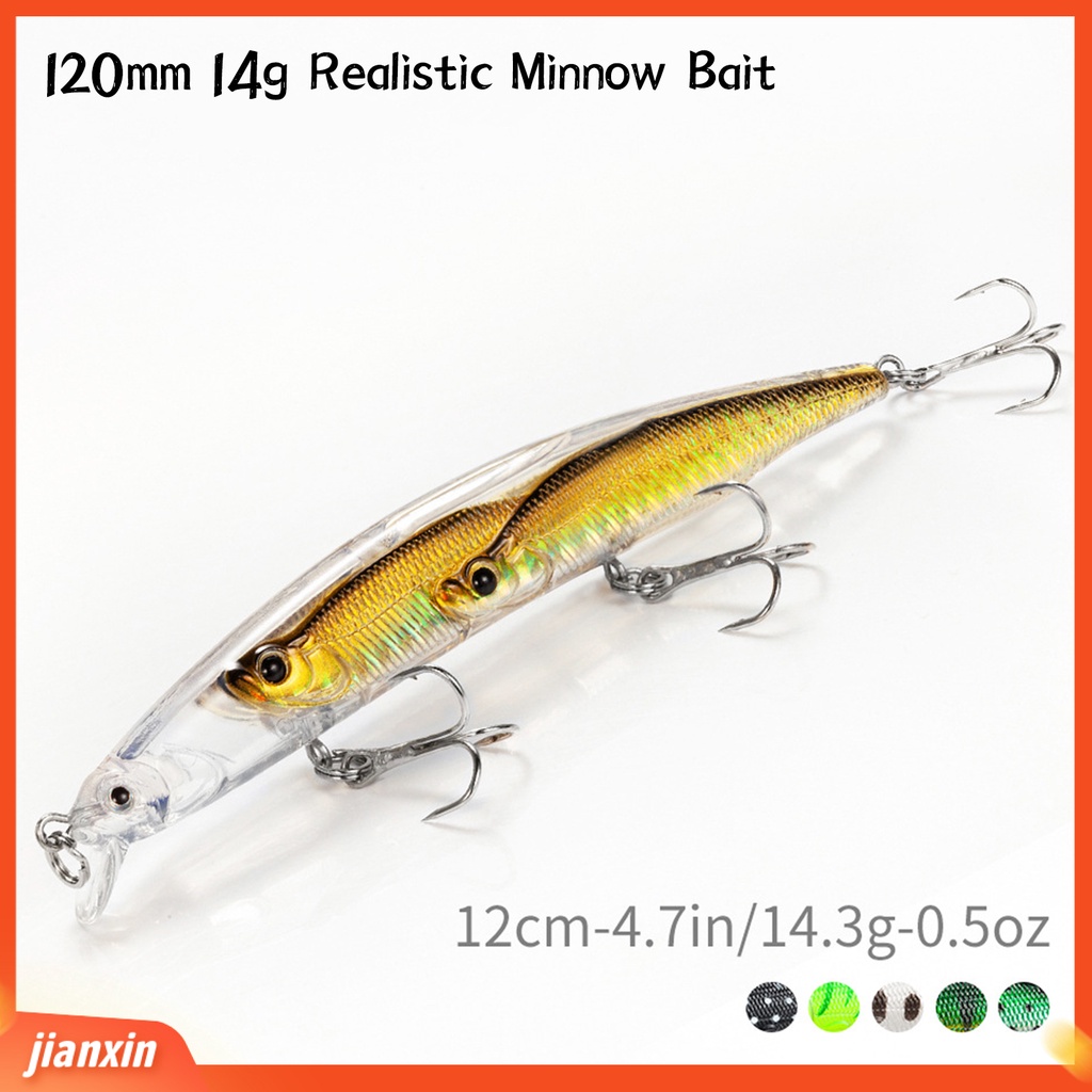 (In Stock) 120mm 14g Umpan Ikan Kecil Realistis Menarik Ikan Simulasi Plastik Kulit Ikan Mengambang Umpan Untuk Angling