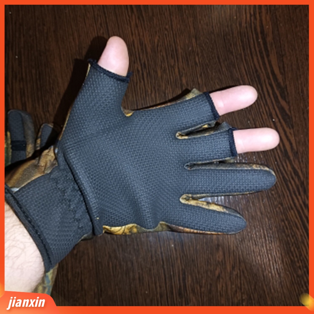 (In Stock) 1pasang Sarung Tangan Memancing Anti Selip Tetap Hangat Tahan Aus Pria Angling Gloves Perlengkapan Memancing