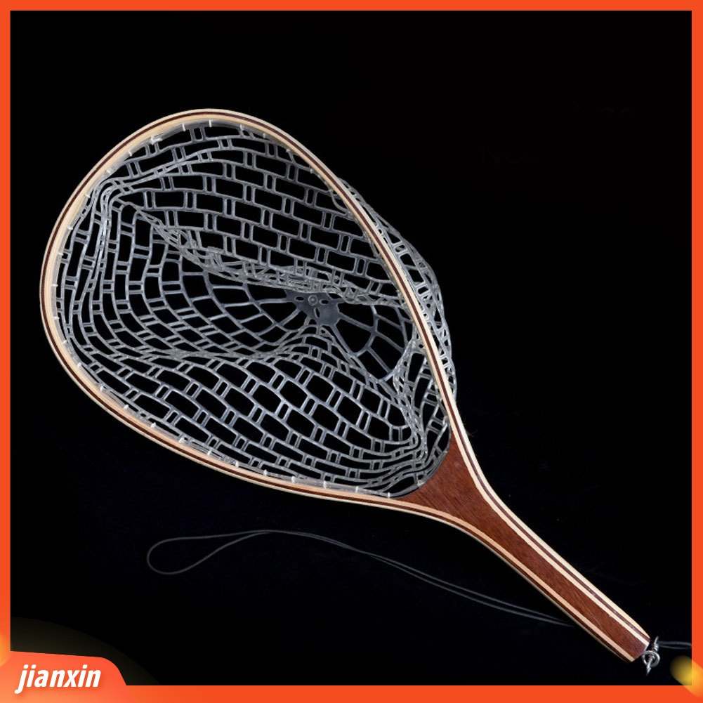 (In Stock) Karet Gagang Kayu/Nylon Mesh Fly Jaring Arahan Pancing Tangkap Pelepas Sendok