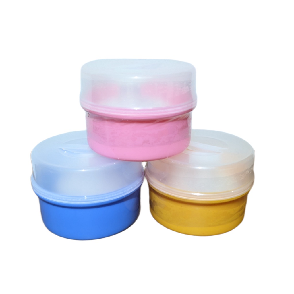 NININANO Tempat Bedak Single DATAR Dan CEMBUNG Free Puff Bayi Tabur Powder Case ANTI PECAH NN1001 NN1002