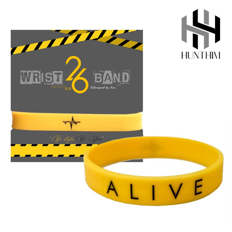 GELANG TANGAN PRIA rubber HH ALIVE YELLOW