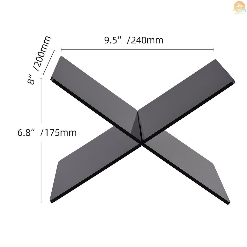 In Stock Stand Buku Akrilik Rak Pajangan X-Shaped Book Rack for Cookbook Buku Resep Menu Majalah Storybook Holder for Opening Book