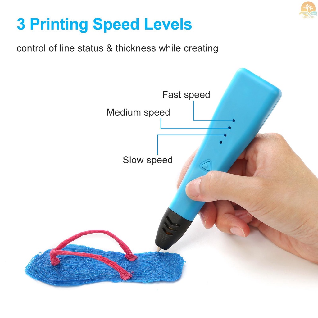 In Stock 3D Printing Pen Berlaku Dengan Filamen 1.75mm ABS PLA Mendukung Suhu Pengaturan Kecepatan Disipasi Panas Dengan Lampu LED DIY Untuk Anak Remaja Dan Dewasa Ulang Tahun Natal