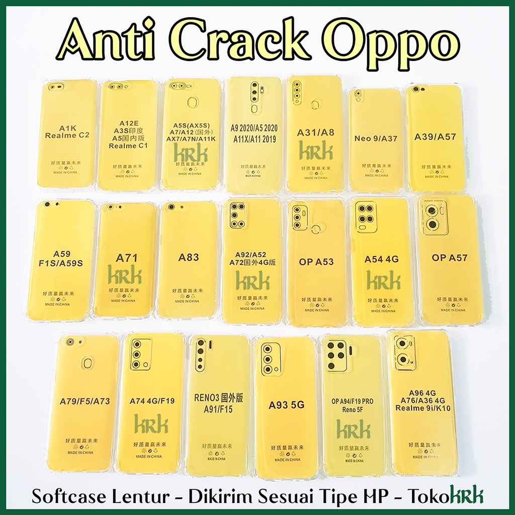 KRK Anti Crack Bening OPPO F1 F1+ F3 F3+ F5 Youth F7 F9 Pro F11 F15 F7 Neo 5 9 A37 A37F R9 X9009 Sil