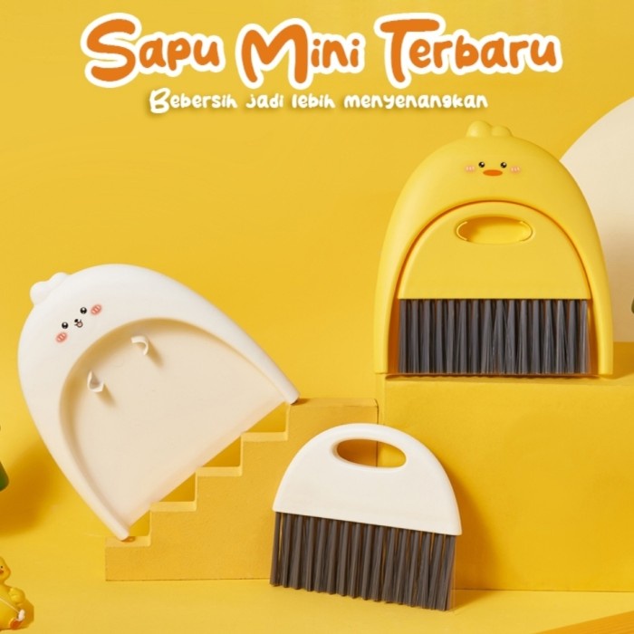 Baby Duck Desktop Mini D37 Sapu Pengki Mini Bebek Lucu Cleaning Broom