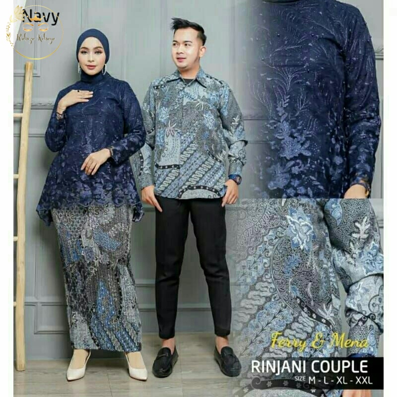 Stelan Kebaya Brokat Modern Rinjani Couple Batik Sarimbit Terbaru Buat Pesta Wisuda Lamaran Kondanga