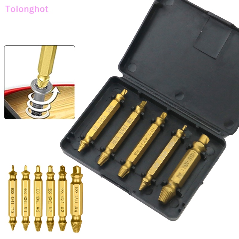 Tolonghot&gt; 4/6Pcs Rusak Screw Extractor Center Mata Bor Set Woodworking Tools Broken Bolt Extractor Baut Sekrup Remover Extractor well