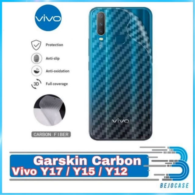 SKIN CARBON VIVO Y15S Y12 VIVO Y12i Y15 Y17 GARSKIN ANTI JAMUR TRANSPARAN