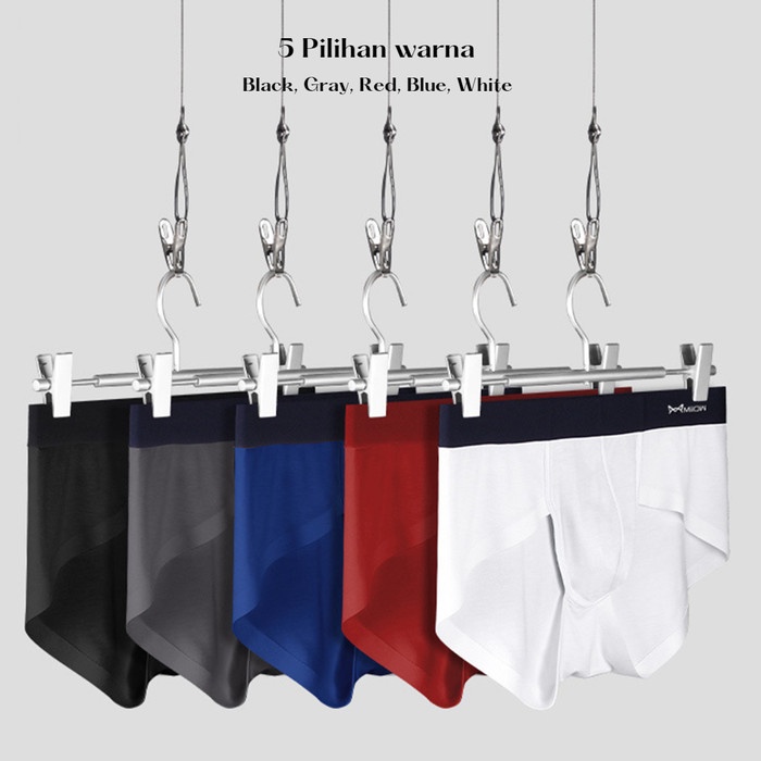 Celana Dalam Pria MIIOW Solid Color CD Pria Bahan Viscose Import