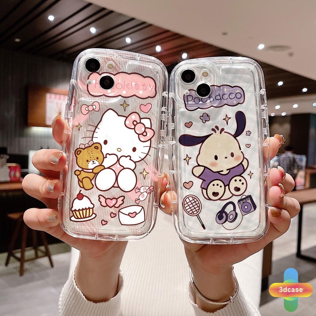 Case HP OPPO A17 A17K A54 A5S A57 A57S A57E A3S A15 A76 A96 A16 A95 A55 A7 A5 A9 A31 A53 A33 2020 A77S A12 A12S A1K A16E A16K A54S Reno 7 7Z 8Z 5 4 6 8 5F 5K 4F 4 5 06 Lite A74 Kartun Lucu Pochacco Hello Kitty Shockproof Transparent Airbag Case