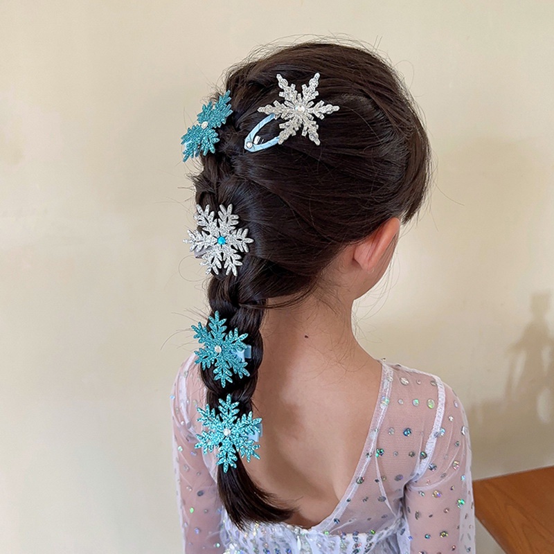 2pcs Snowflake Wanita Kristal Berlian Imitasi Hair Pin Klip Jepit Rambut Barrette2023