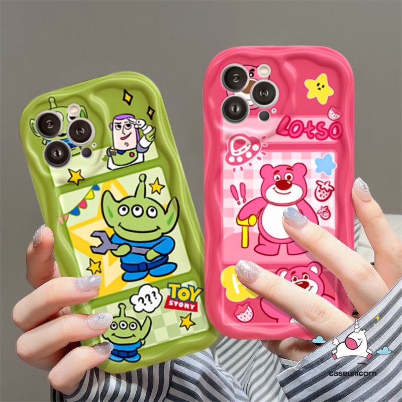 Case Manyo Beruang Strawberry Lucu Untuk Infinix Hot 30i 8 9 10Lite Note12 G96 Smart 6Plus 6 7 5 Hot 10 12 11 30 20 8 9 Main Kartun Toy Story Alien Tpu Lembut 3D Wavy Curved Edge Cover