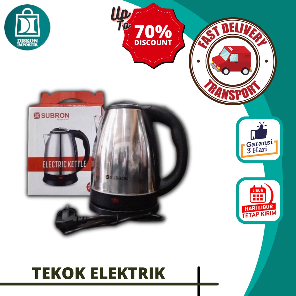 TEKO LISTRIK SUBRON / PEMANAS AIR PEMBUAT KOPI TEH / TEKO LISTRIK SUBRON 1,8 LITER