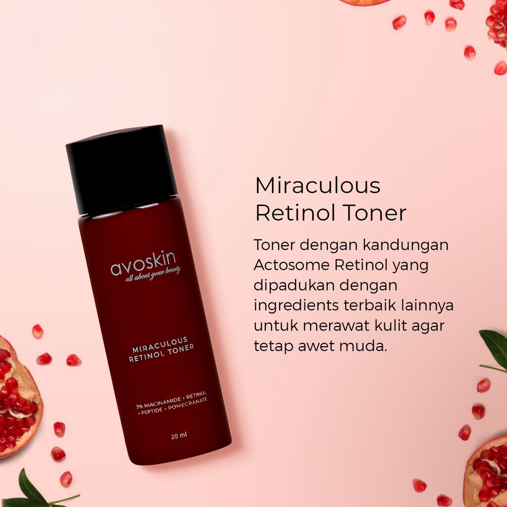 Travel Toner Avoskin Miraculous Retinol 20ml-Sahabat Anti Aging untuk Semua Jenis Kulit