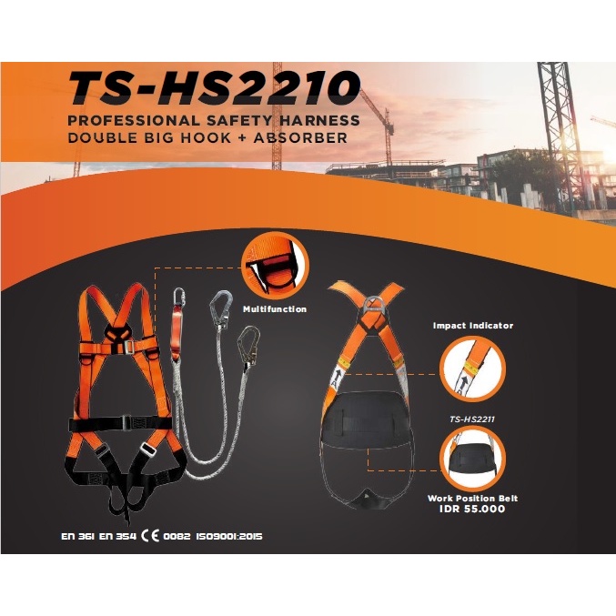 Safety Harness / Full Body Belt Sabuk Climbing Double Big Hook Toseki TS-HS2210