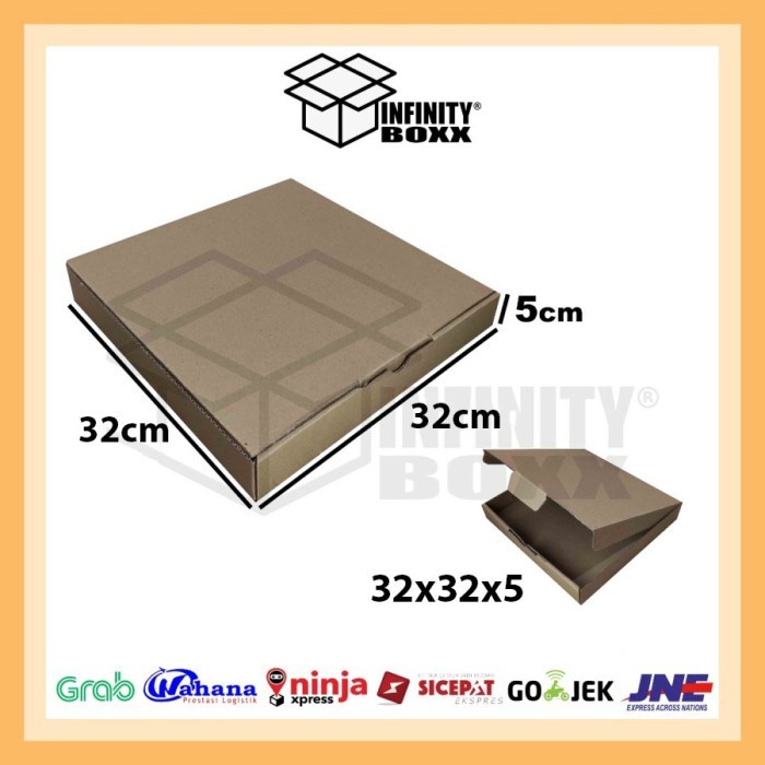 

kotak kardus pizza box die cut ukuran 32x22,5x8