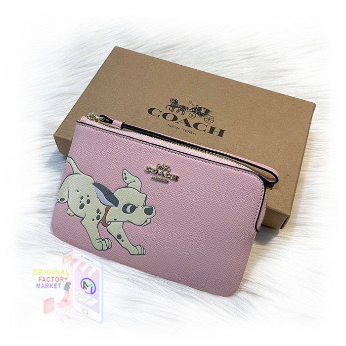 Dompet 91777 Disney Corner Zip Wristlet Wallet Dalmatian Pink Vs