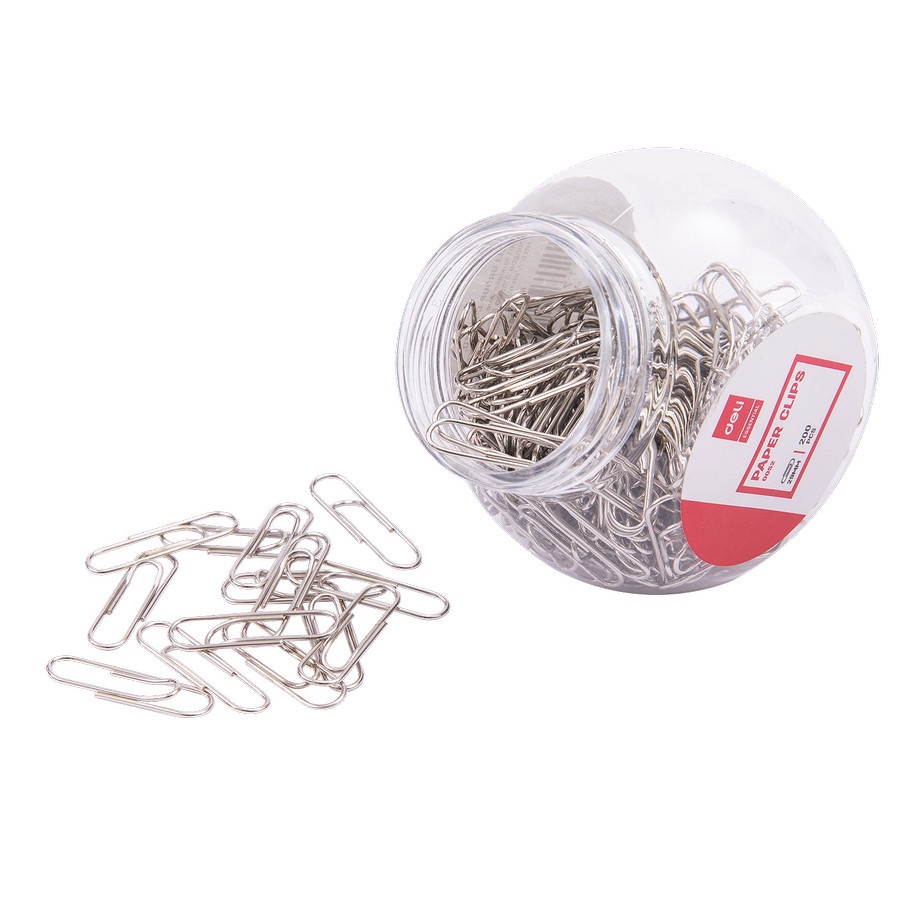 

DELI PAPER CLIP 29 MM E0052 BOTOL ISI 200 PCS PAPERCLIPS KERTAS
