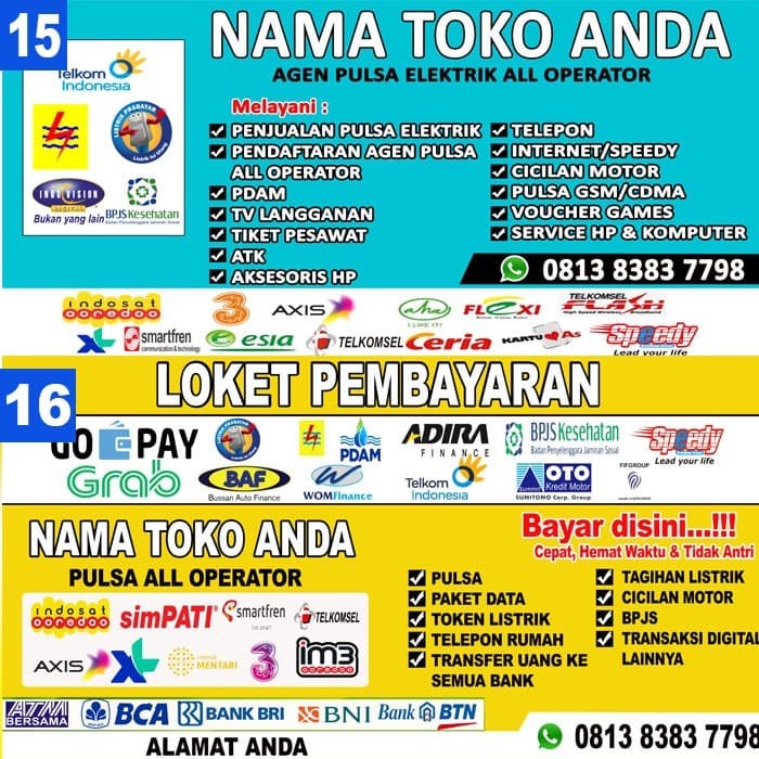 Spanduk Banner Konter Pulsa 200 x 100 - 2x1