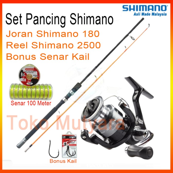 ORIGINAL - Set Pancing Shimano dan Joran Shimano Cruzar bonus Senar Siap Pakai
