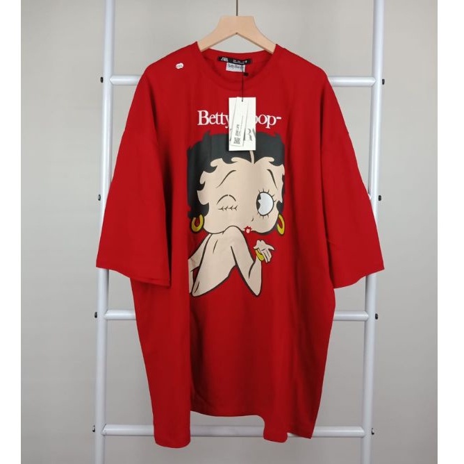 Kaos betty boop Wanita dewasa Oversize M L XL ld 105 ld 110 ld 115 lengan pendek Cotton Combed 24s p