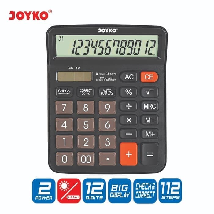 

JOYKO CC-40 KALKULATOR CHECK CORRECT 12 DIGIT -CALCULATOR DESKTOP CC40