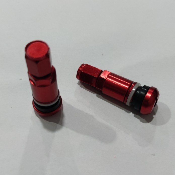 Pentil Tubeless Alloy / aluminium Warna Merah Mirip Lenso Venom 5 & 6