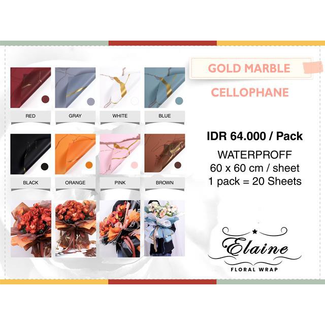 

FLOWER WRAPPING GOLD MARBLE CELLOPHANE WATERPROOF KERTAS BUNGA (MINIMUM PEMBELIAN 5 LEMBAR BISA MIX)