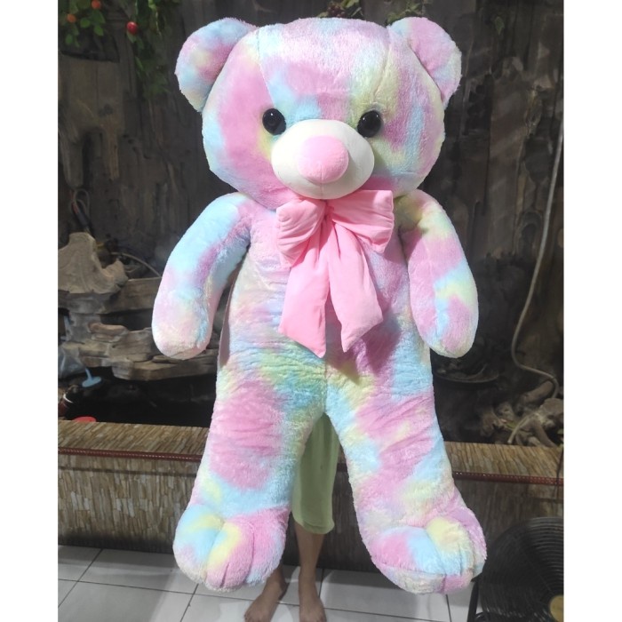 Boneka teddy bear beruang rainbow  - rainbow polos