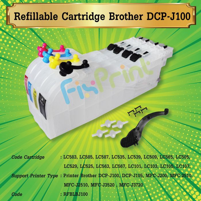 Cartridge Refillable MCISS Brother DCP J100 J105 J200 MFC2510 J2510