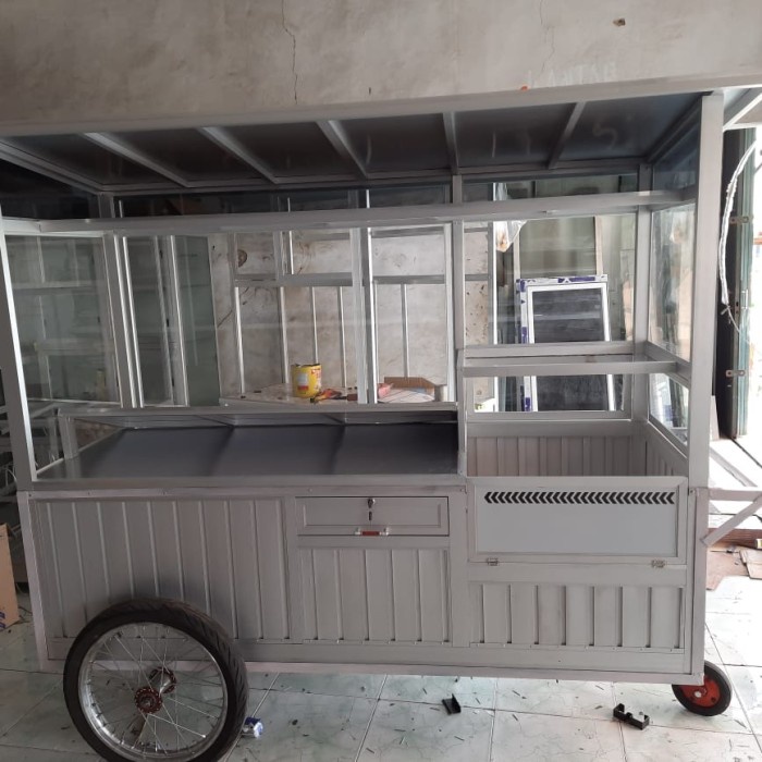 Gerobak / Etalase Gorengan Alumunium