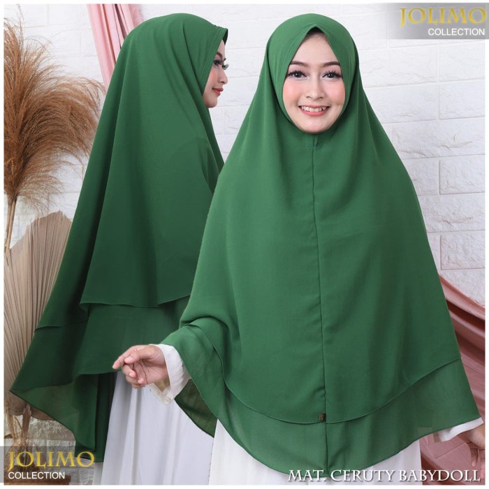 Khimar Ceruti Jilbab Syari JOLIMO SEMI JUMBO CLASSIC All Size NON PET TERBARU