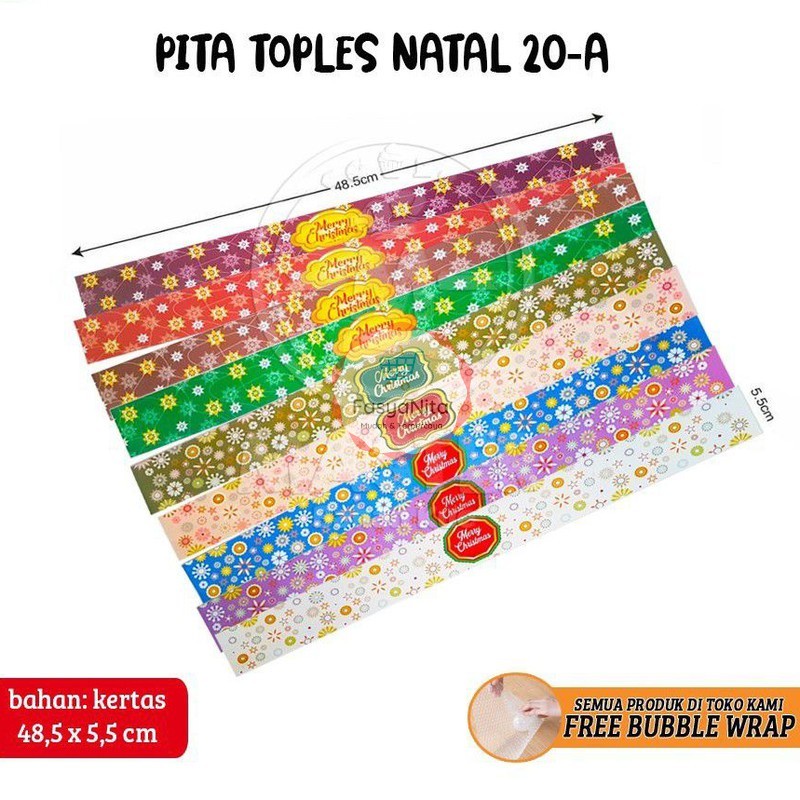 

Pita Toples Natal Merry Christmas 48,5x5,5cm [per 10 lbr]