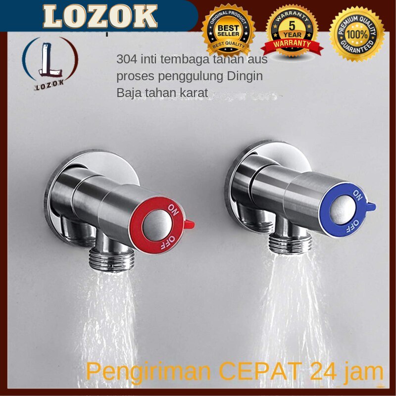 LOZOK Katup masuk panas & Dingin Baja tahan karat, keran kamar mandi katup berhenti wastafel dapur k