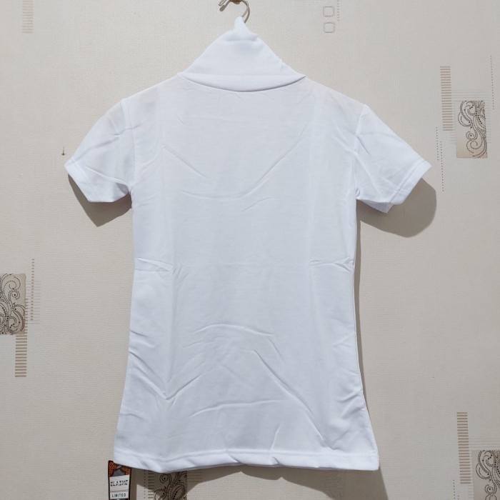 Promo - ( M ) TURTLE NECK / LEHER TINGGI WANITA LENGAN PENDEK / SHORT - COD - Putih - Sedia baju kao