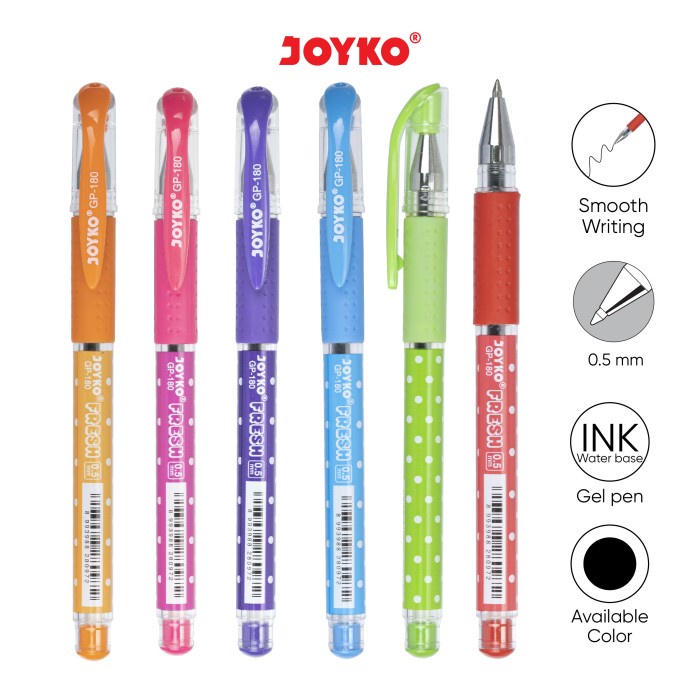 

Gel Pen / Pulpen / Pena Joyko GP-180 / Fresh / 0.5 mm