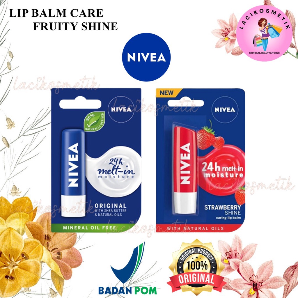LACIKOSME NIVEA LIP BALM | LIP CARE | FRUITY SHINE WITH NATURAL OIL