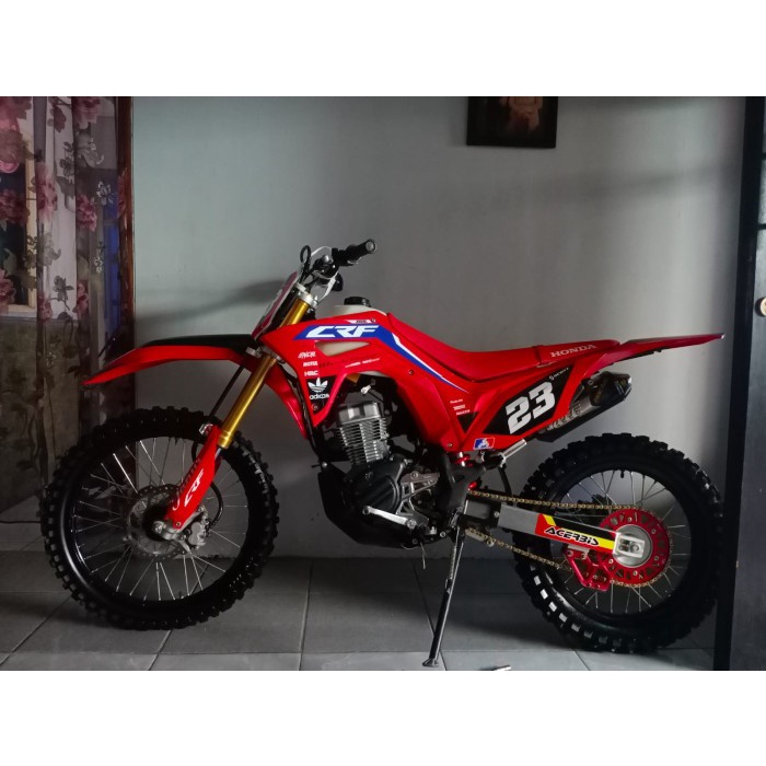 DECAL CRF 150L WARNA MERAH SIMPEL - STANDAR GLOSSY, HONDA CRF 150L