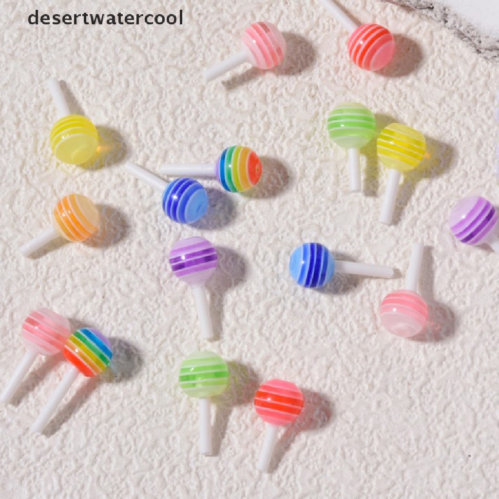 Deid 5Pcs Lollipop Berbentuk Ch Resin Kuku Seni Permata Lucu 3D Studs Nail Art Decals Martijn