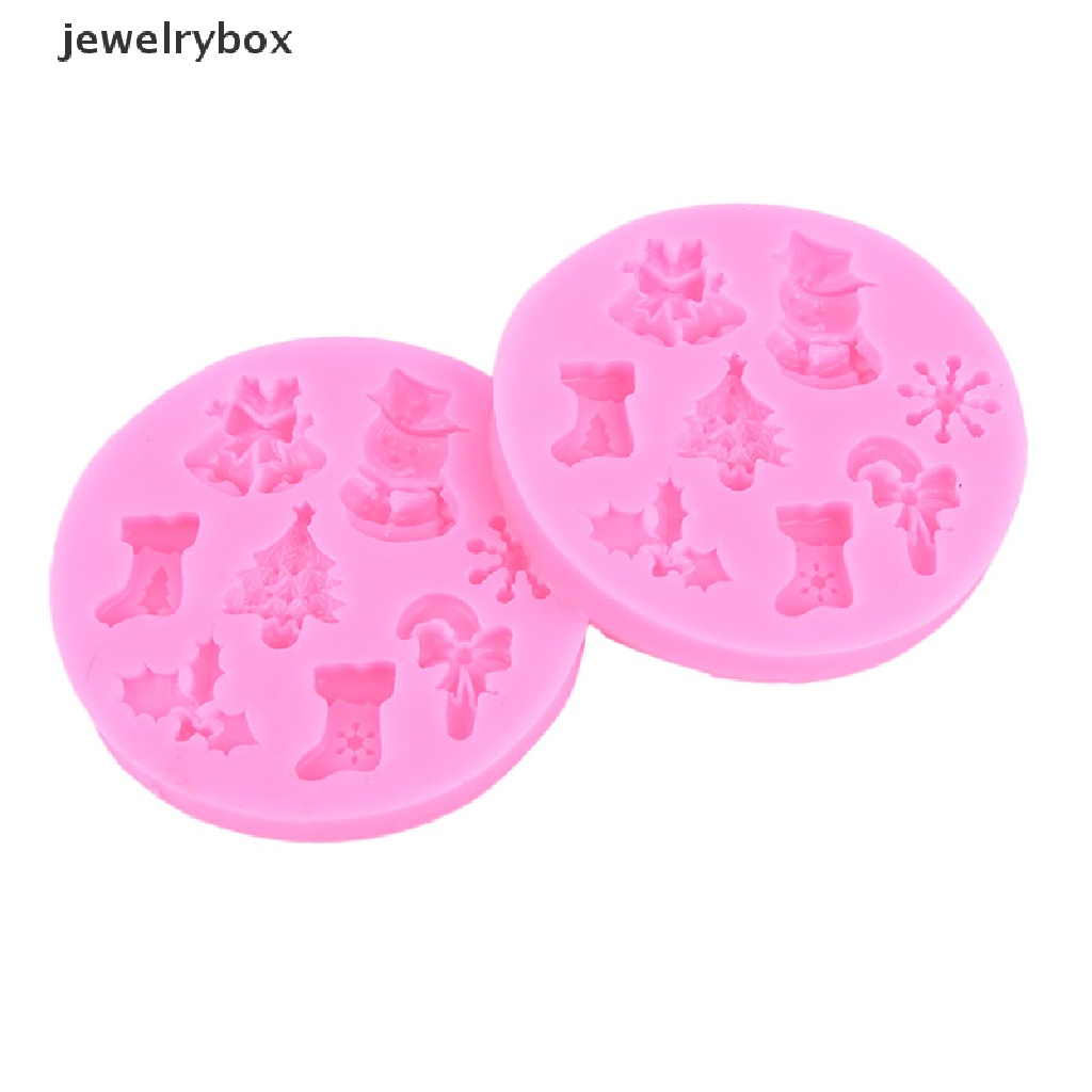 [jewelrybox] Natal Snowman Berbentuk Fondant Cetakan Silikon Dapur Baking Coklat Tools Butik