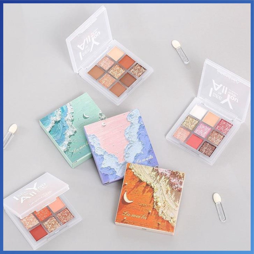 Lameila Eyeshadow Palette 9 Warna Eye Shadow Glitter All I See is You Waterproof Tahan Lama L55