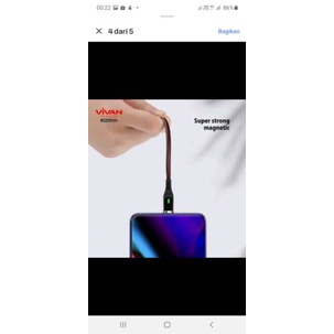 Kabel data micro usb vivan MGM100 2.4A super strong magnetic Quick Charge Garansi Resmi Original