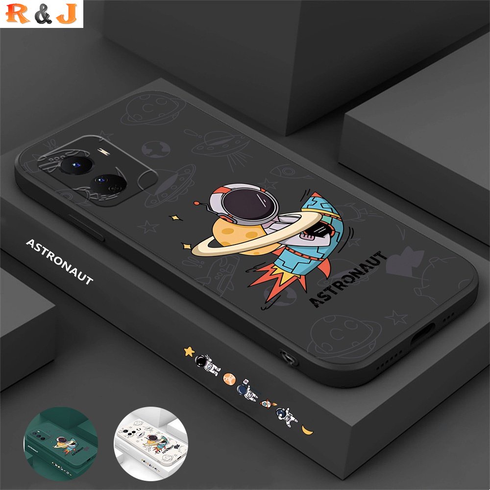 Casing Kapal Astronot Planet VIVO Y02 V25 V25E Y16 Y35 Y33S Y21T Y21S Y33S Y22 Y91C Y1S Y85 V9 Y11 Y12 Y15 Y17 Y12S Y12A Y15S Y15A Y51 Y31 Soft Silicone Phone Case Cover