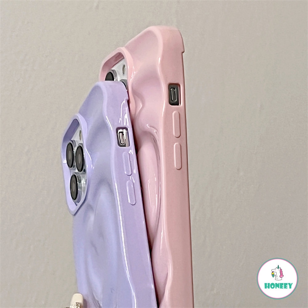 IPHONE Casing Ponsel Motif Love Hati 3D Untuk Iphone14 13 12 Pro Max11Warna Permen Lucu Lembut Shockproof Penutup Belakang